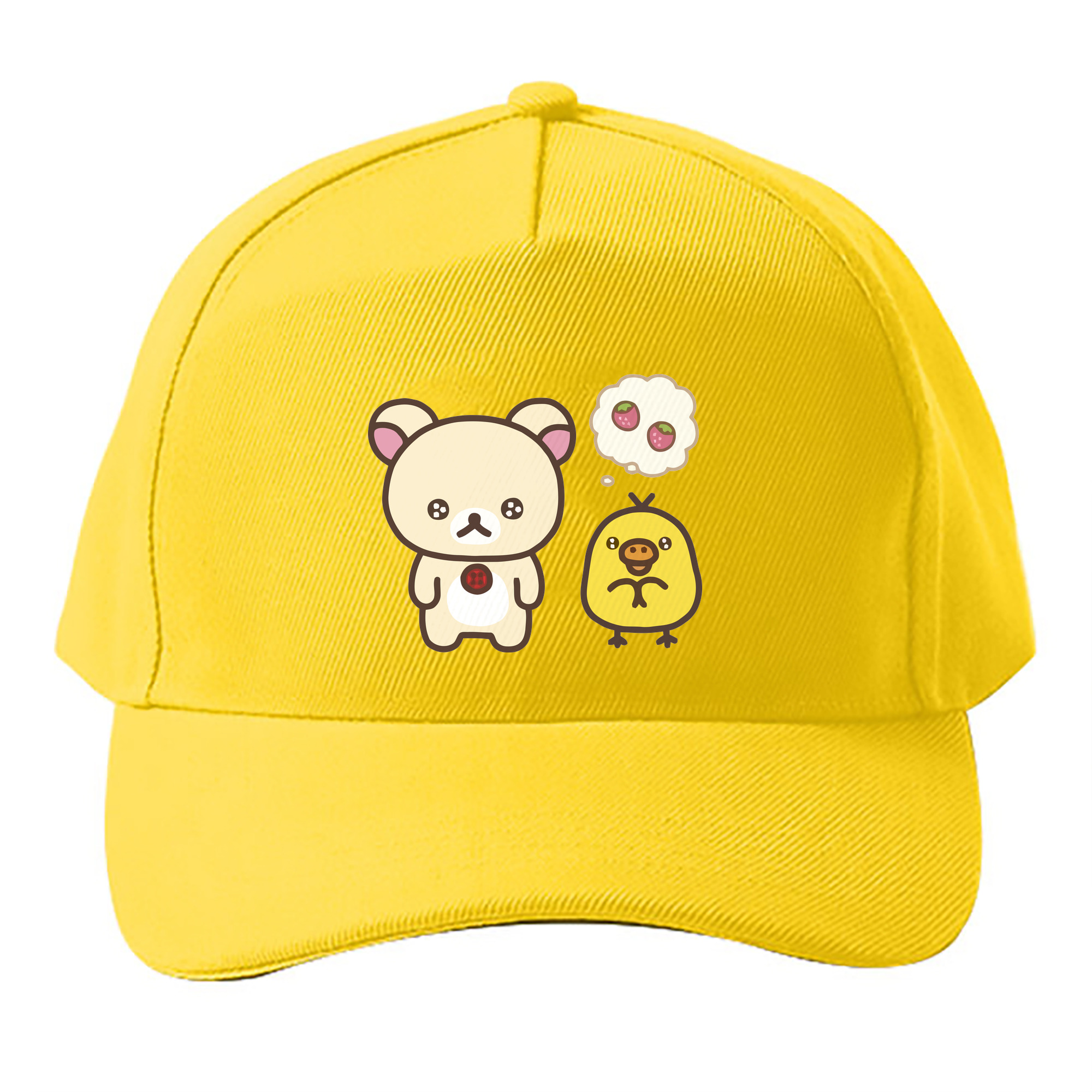 （画像用） リラックマ リラックマ キイロイトリ Rilakkuma Korilakkuma Kiiroitori ベースボールキャップ 綿100％ 男女兼用 帽子 スポーツ